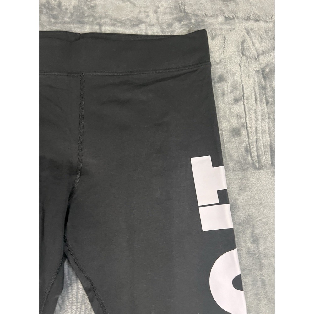Nike Sportswear Women Ankle Leggings Black/White Logo XL Elastic Waist Stretch - Picture 5 of 15